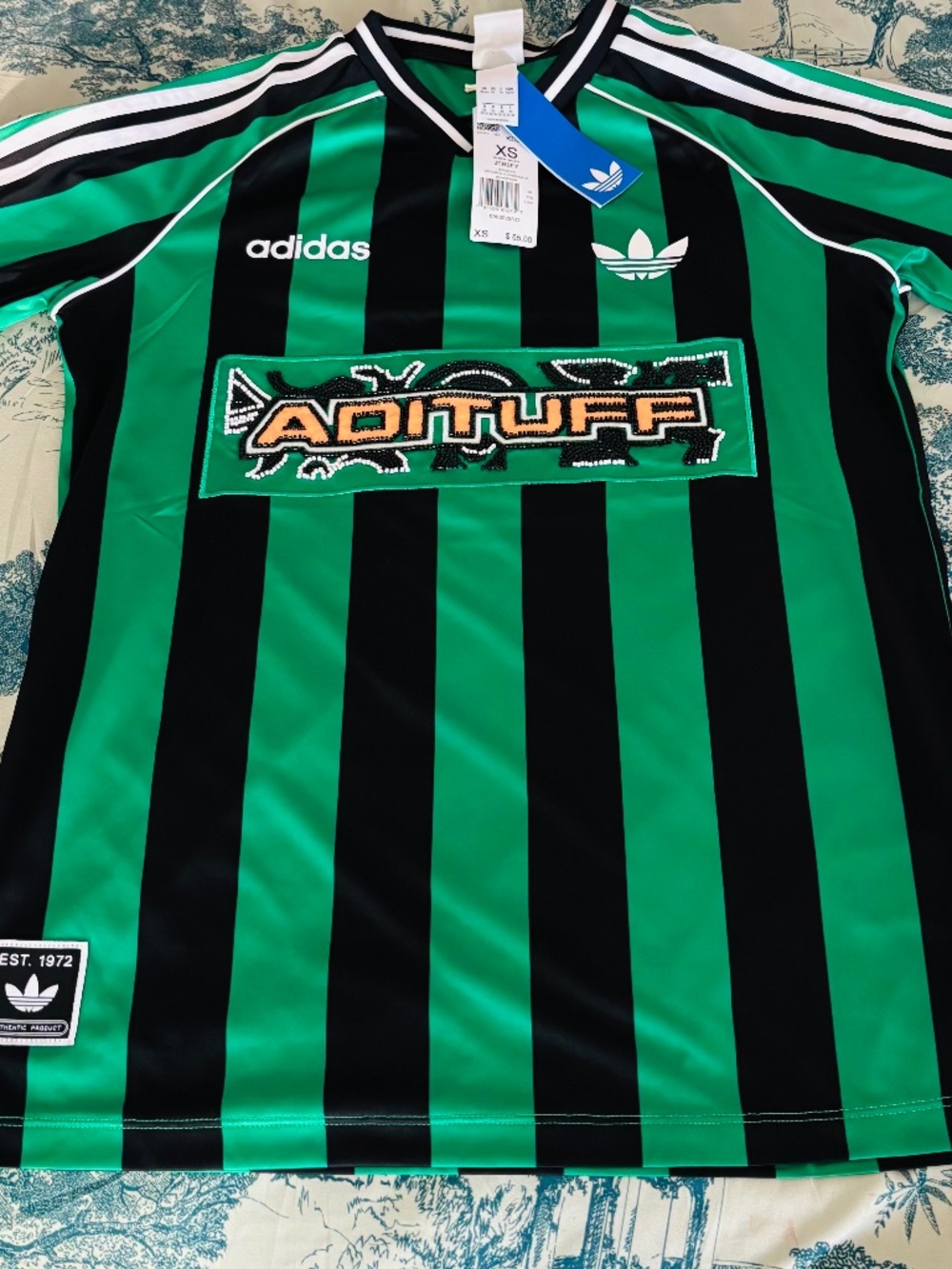 Green Adidas originals bead jersey